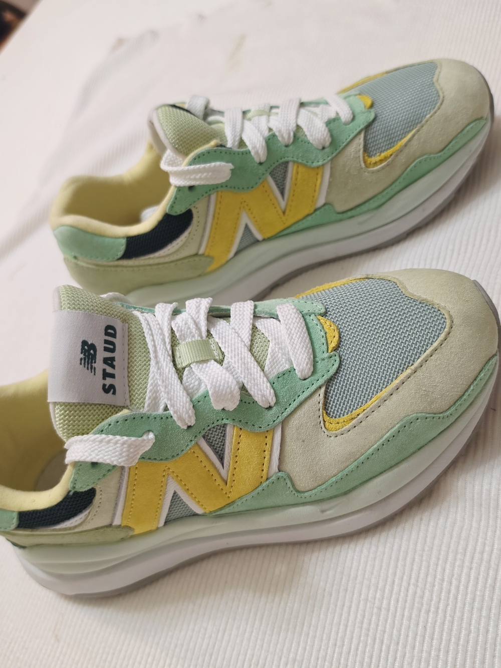 New Balance Kids' Mint Green & Yellow Sneakers